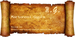 Martonosi Gyula névjegykártya